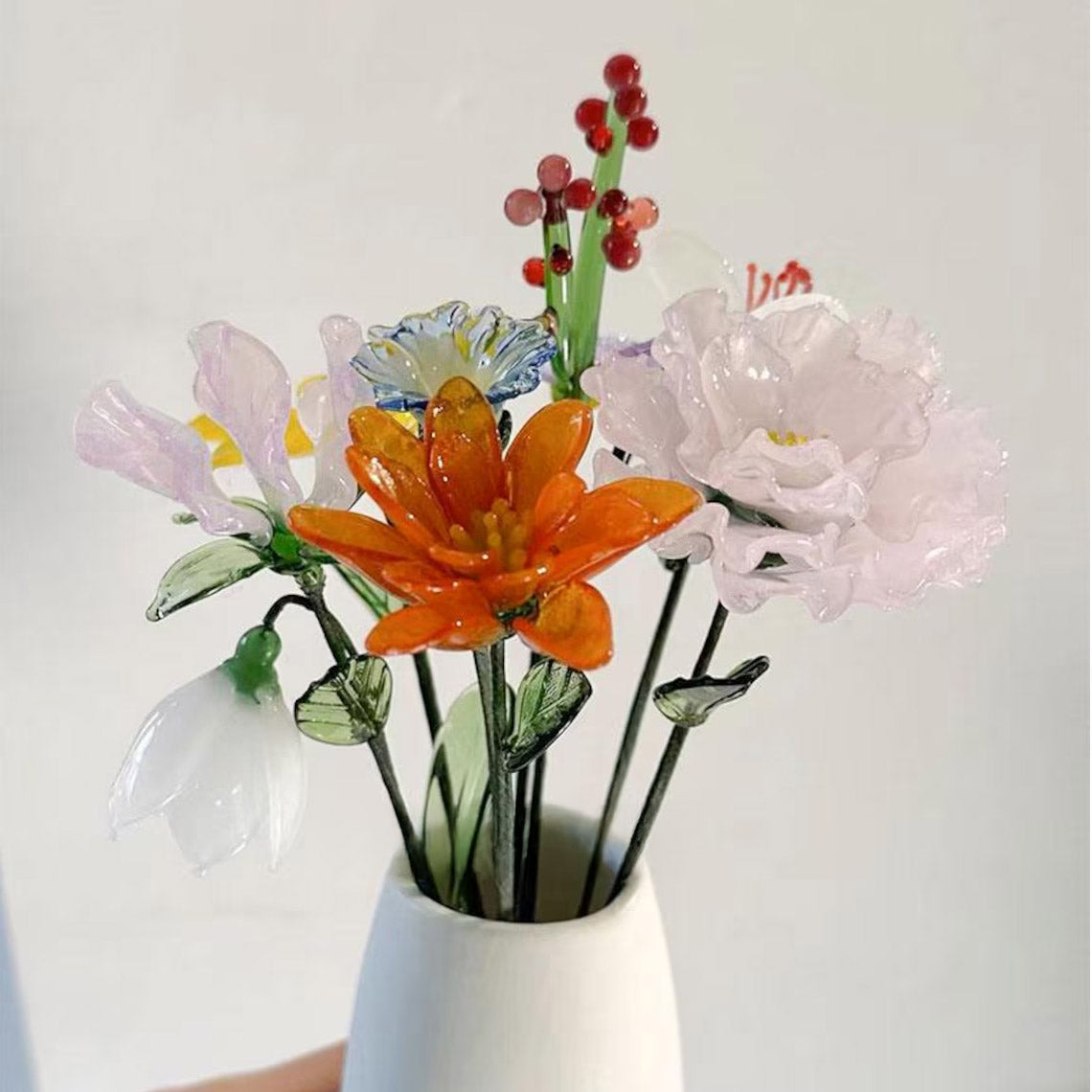 Ultimate Custom Mini Hand-Blown Glass Flower Bouquet – Personalized Assortment Stems