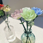 Mini Hand-Blown Glass Rose Stem – June Birth Flower & Everlasting Anniversary Gift