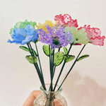 Mini Ruffled Glass Carnation Stem – January Birth Flower & Multicolored Keepsake