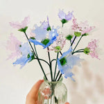 Mini Hand-Blown Glass Gladiolus Spray – August Birth Flower & Ruffled Petal Stem