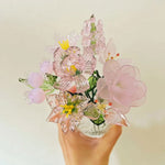Mini Hand-Blown Pink Pastel Glass Flower Assortment – Single Stem Lily & Orchid Art