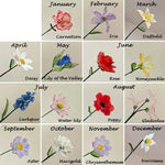 Custom Glass Birth Flower Stem Collection – Personalized Mini Floral Art Keepsake