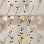 Mini Hand-Blown Monochromatic Yellow Flower Stems – Honeyed Floral Bouquet Assortment