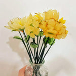 Mini Hand-Blown Monochromatic Yellow Flower Stems – Honeyed Floral Bouquet Assortment
