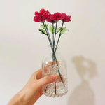 Mini Hand-Blown Red Poppy Stem – August Birth Flower & Ruffled Petal Keepsake