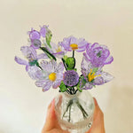 Mini Hand-Blown Amethyst Purple Flower Stems – Monochromatic Floral Art Keepsake