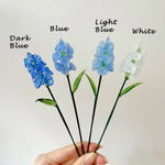 Mini Hand-Blown Glass Larkspur Stem – July Birth Flower & Vibrant Floral Spike