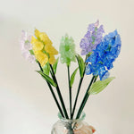 Mini Hand-Blown Glass Larkspur Stem – July Birth Flower & Vibrant Floral Spike