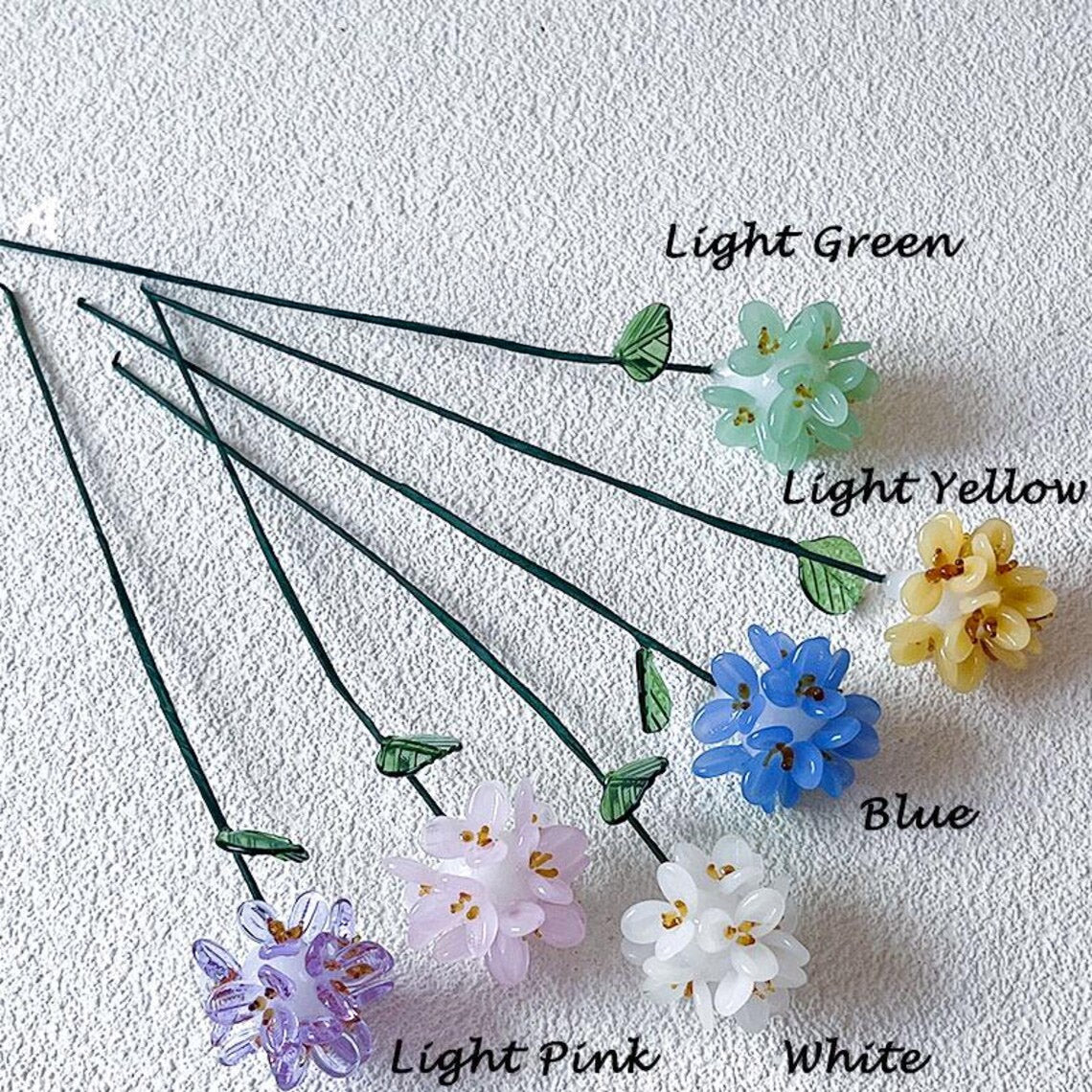 Mini Hand-Blown Glass Hydrangea Stem – Clustered Floral Sphere & Rainbow Gift