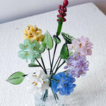 Mini Hand-Blown Glass Hydrangea Stem – Clustered Floral Sphere & Rainbow Gift