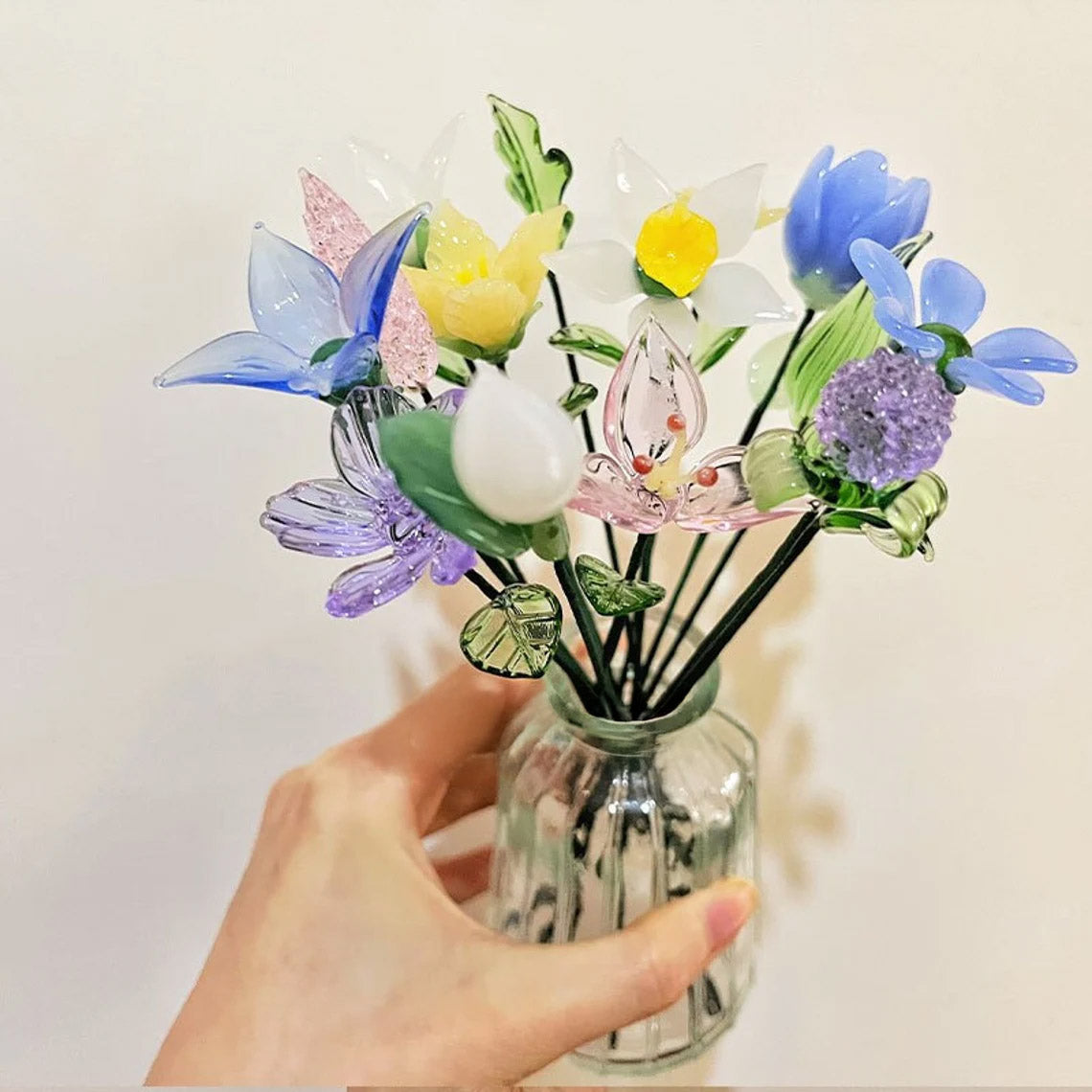 Mix & Match Hand-Blown Glass Flower Stem – Personalized Forever Floral Keepsake