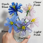Vibrant Mini Hand-Blown Glass Chrysanthemum Stem – Translucent Floral Art Keepsake