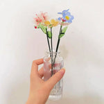 Mini Hand-Blown Glass Orchid & Forget-Me-Not Stem – Delicate Pastel Keepsake