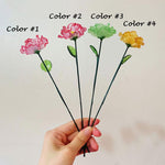 Mini Ruffled Glass Carnation Stem – January Birth Flower & Multicolored Keepsake