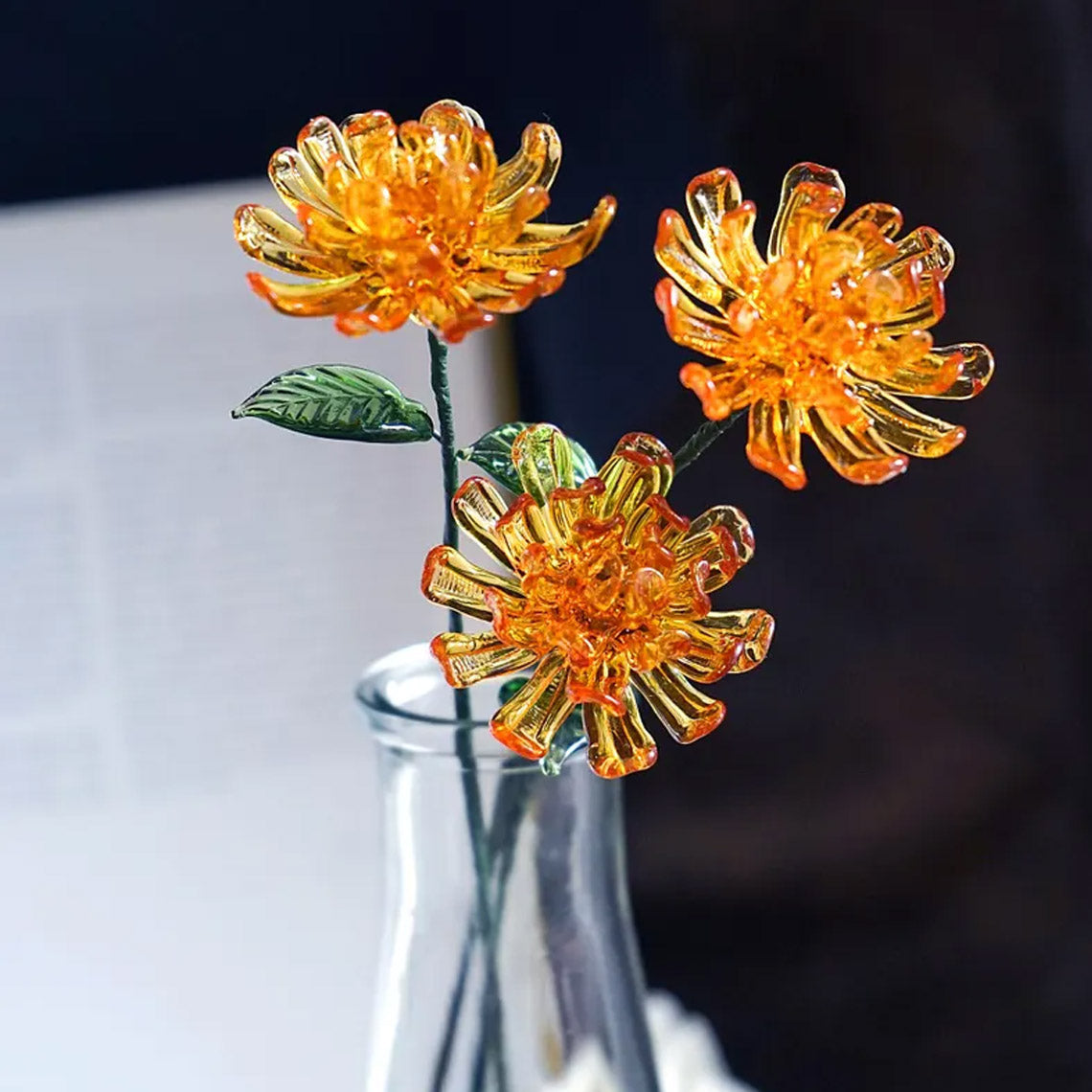 Hand-Blown Glass Flower Bouquet – Forever Floral Arrangement & Birthday Gift