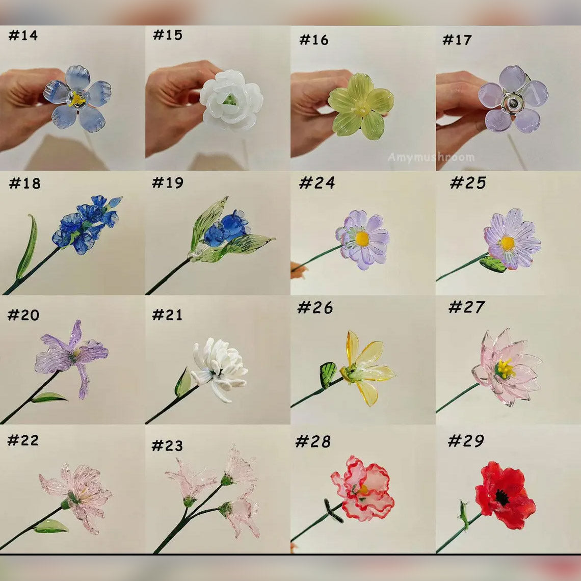 Custom Glass Birth Flower Stem Collection – Personalized Mini Floral Art Keepsake