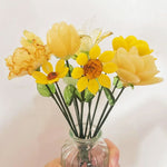 Mini Hand-Blown Monochromatic Yellow Flower Stems – Honeyed Floral Bouquet Assortment