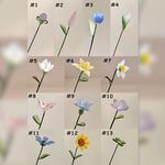 Mini Hand-Blown Amethyst Purple Flower Stems – Monochromatic Aster & Iris Keepsake