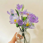 Mini Hand-Blown Amethyst Purple Flower Stems – Monochromatic Floral Art Keepsake