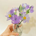 Mini Hand-Blown Amethyst Purple Flower Stems – Monochromatic Floral Art Keepsake