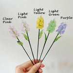 Mini Hand-Blown Glass Larkspur Stem – July Birth Flower & Vibrant Floral Spike