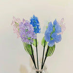 Mini Hand-Blown Glass Larkspur Stem – July Birth Flower & Vibrant Floral Spike