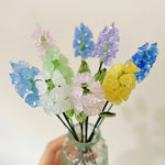 Mini Hand-Blown Glass Larkspur Stem – July Birth Flower & Vibrant Floral Spike