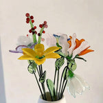 Mini Hand-Blown Glass Birth Flower Bouquet – Mixed Single Stems & Forever Gift
