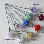 Hand-Blown Glass Ranunculus Stem – Vibrant Multicolored Forever Flower Bouquet