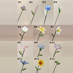 Mini Hand-Blown Yellow Floral Bouquet – Mixed Sunshine Glass Flower Stems